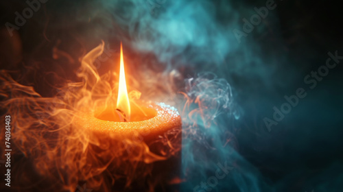 The ethereal flicker of a candle flame evoking a sense of enchantment and mystery.