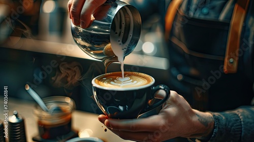 Barista Creating Latte Art