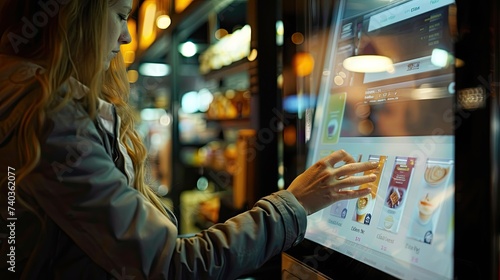 Ordering at Touch Screen Kiosk photo