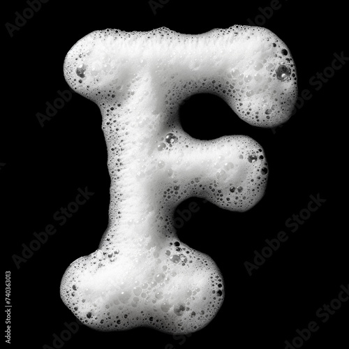 Elegant Soap Alphabet with Bubbly Textures: Enhance Your Design Projects with Clean, Hygienic Typography. Generated AI