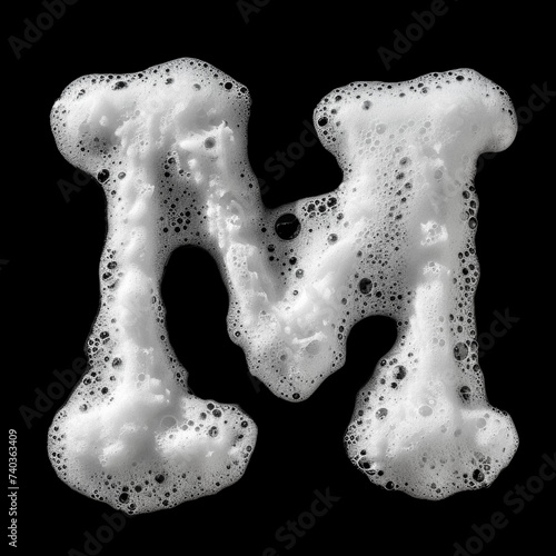 Elegant Soap Alphabet with Bubbly Textures: Enhance Your Design Projects with Clean, Hygienic Typography. Generated AI