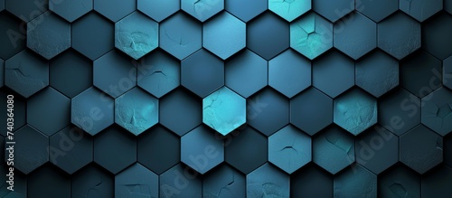 Abstract Geometric Background with Hexagons in Blue and Purple Shades, Modern Design Element for Artistic Projects