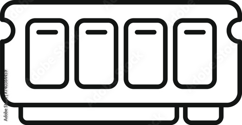 Ram memory icon outline vector. Pc computer part. Fast creative speed
