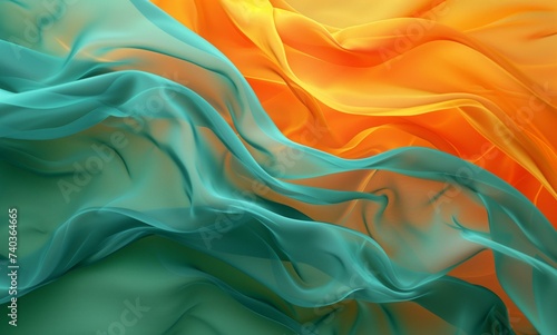 Abstract Colorful Silk Fabric Flowing, Artistic Background Concept