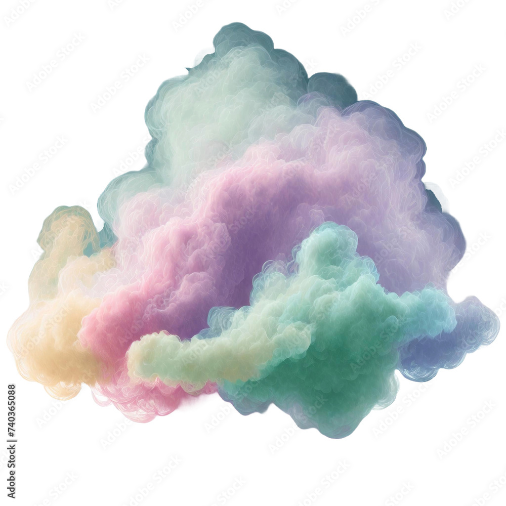 puffy pastel cloud, colorful cotton candy, easter colors for fantasy sky, fun poof of fluffy cloudy smoke