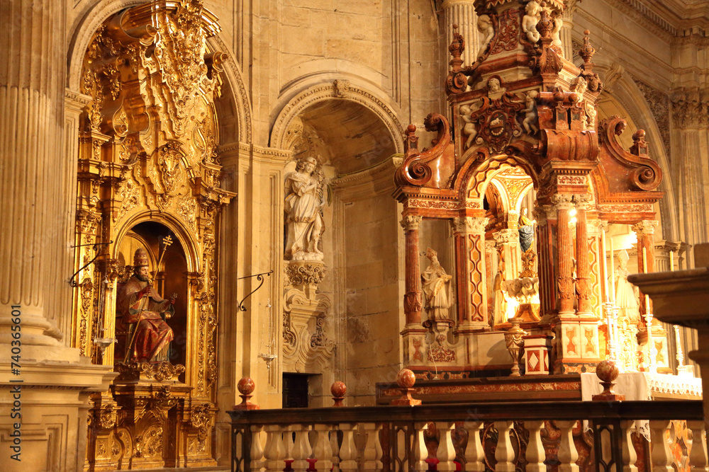 Inside Granada Cathedral, Spain. the beauty of old architecture