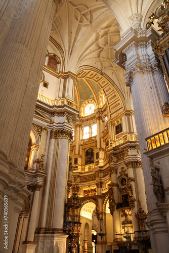 Inside Granada Cathedral, Spain. the beauty of old architecture