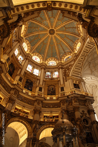 Inside Granada Cathedral  Spain. the beauty of old architecture