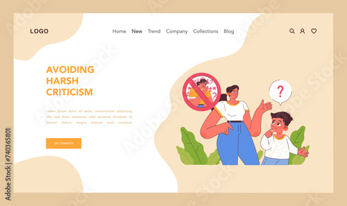 Avoiding harsh criticism concept. Flat vector illustration