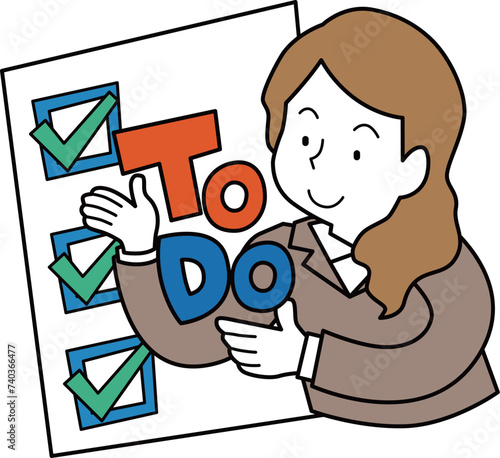 ToDoリストと女性