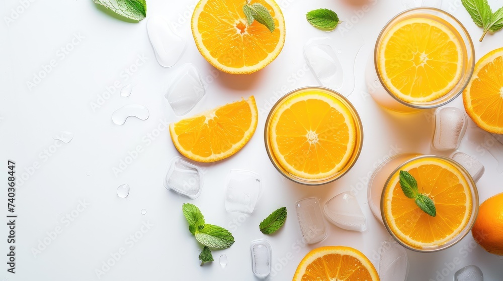 Summer orange cocktails with citrus fruits Summer orange cocktails with citrus fruits