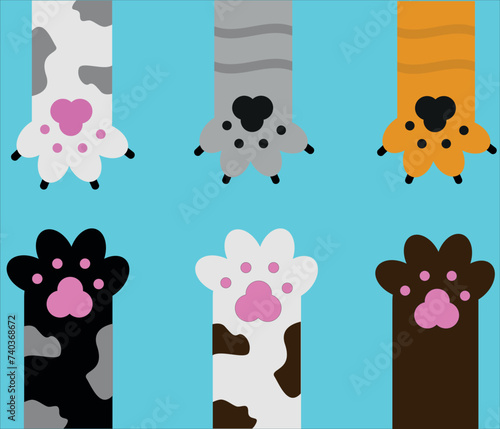 Purr-fect Patterns: A Kitten Paw Vector Showcase