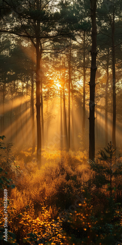 nature forest at morning 