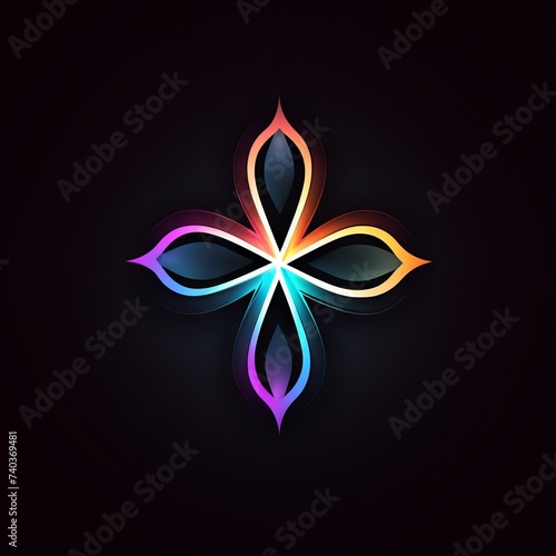 Cross Colorful Icon Graphic Design Element / Logo Illustration on Isolated White Background