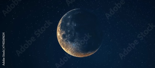 Enchanting night sky with large moon and twinkling stars, perfect for mystical backgrounds