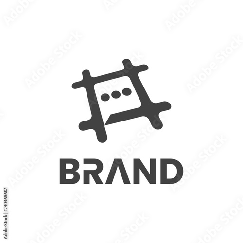 hashtag chat  simple illustrative logo brand