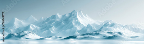 Panoramic wide polar antarctic mountain range 