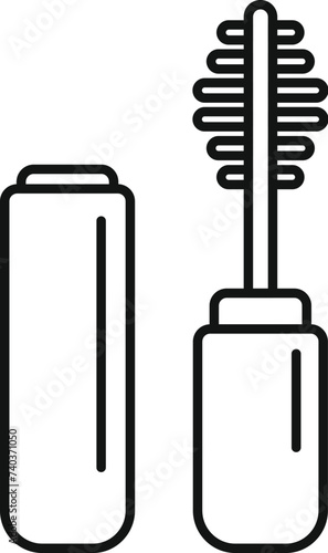 Eye brush bottle icon outline vector. Care fashion female. Body cosmetic