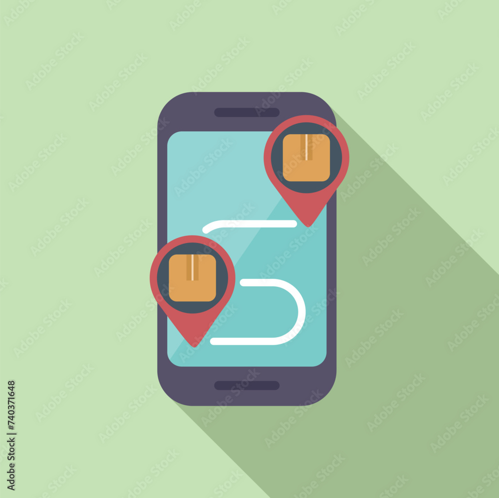 Parcel online tracking icon flat vector. Fast shipping. Service online support Parcel online tracking icon flat vector. Fast shipping. Service online support