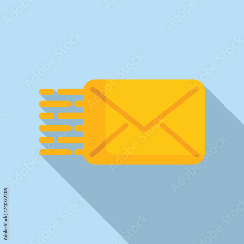 Fast mail send icon flat vector. Express shipping. Vehicle import provision