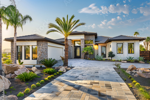 Beautiful Arizona Home Exterior, Luxury Style Home © Nurple Art