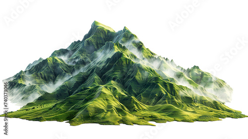 green mountain, isolated on white background PNG photo