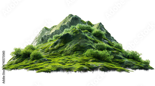 green mountain, isolated on white background PNG