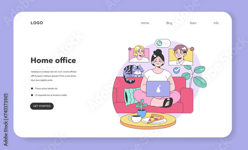 Online communication concept. Flat vector illustration.