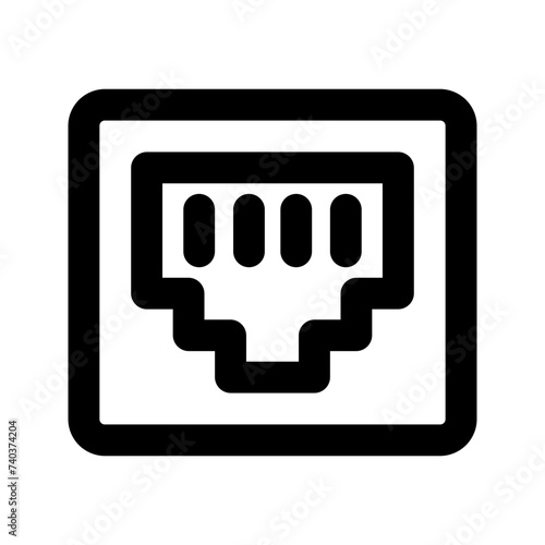 ethernet port line icon