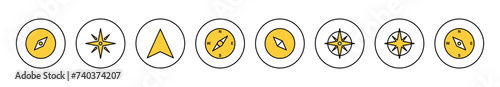 Compass icon set vector. arrow compass icon sign and symbol