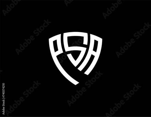 PSA creative letter shield logo design vector icon illustration