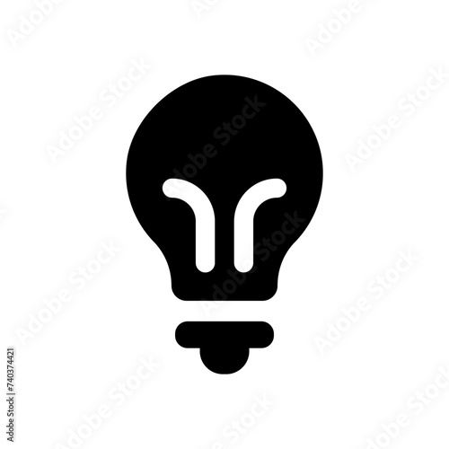 black bulb with checkmark like quick tip icon. flat stroke linear simple trend modern efficiency logotype design element isolated on white. concept of visionary info pictogram or conclusion symbol
