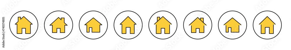 Fototapeta premium House icon set vector. Home sign and symbol