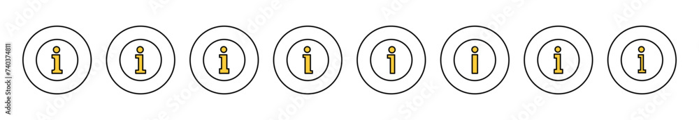 Information sign icon set vector. about us sign and symbol. question mark icon