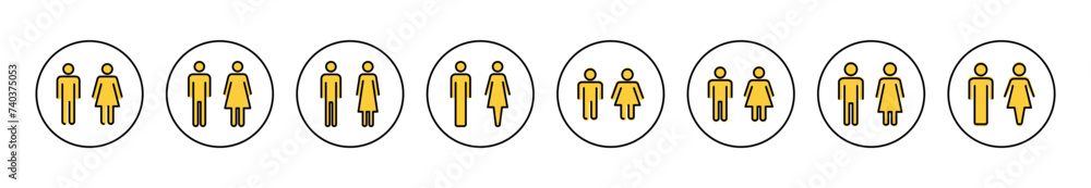 Man and woman icon set vector. male and female sign and symbol. Girls and boys Man and woman icon set vector. male and female sign and symbol. Girls and boys