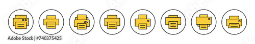 Print icon set vector. printer sign and symbol