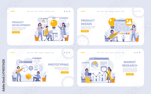 Product development concept. Flat vector illustration.