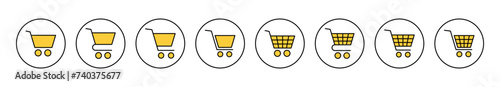 Shopping icon set vector. Shopping cart sign and symbol. Trolley icon