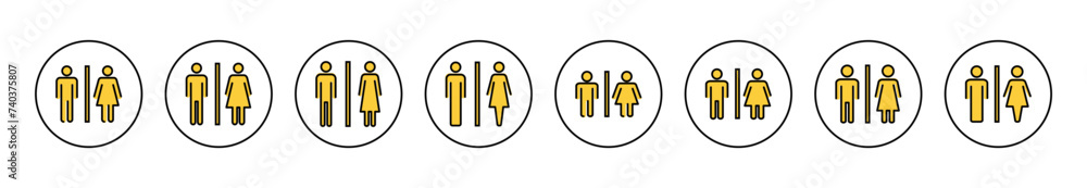 Toilet icon set vector. Girls and boys restrooms sign and symbol. bathroom sign. wc, lavatory Toilet icon set vector. Girls and boys restrooms sign and symbol. bathroom sign. wc, lavatory
