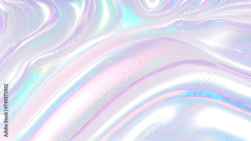 Holographic background seamless trendy iridescent light foil texture. Soft holographic pastel unicorn marble background pattern. Modern pearlescent blurry abstract swirl illustration.