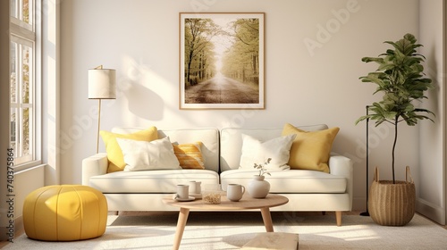 Modern sophisticated living room interior design 