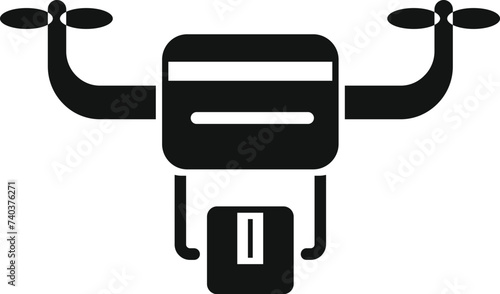 Fast drone delivery icon simple vector. Vehicle parcel shop. Export package