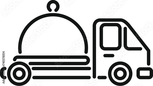 Food truck delivery icon outline vector. Container lorry. Export deliver