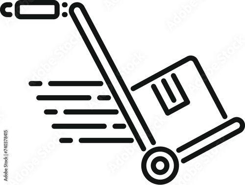 Fast cart delivery icon outline vector. Cargo courier. Service shop dispatch