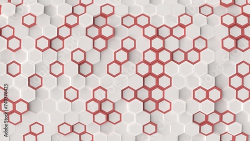 Hexagon abstract background from geometric surface loop