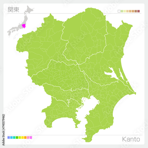 関東の地図・Kanto（グリーン） photo