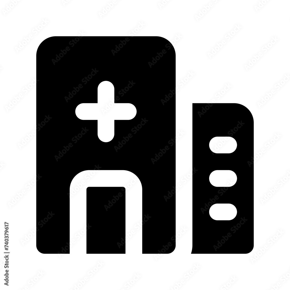 Obraz premium hospital glyph icon