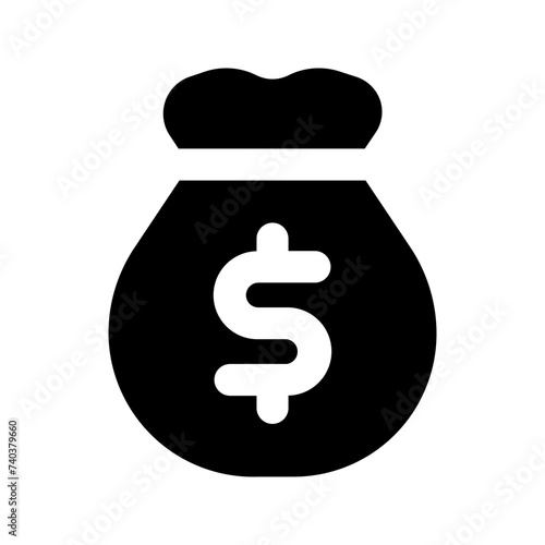 money bag glyph icon