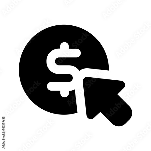 pay per click glyph icon