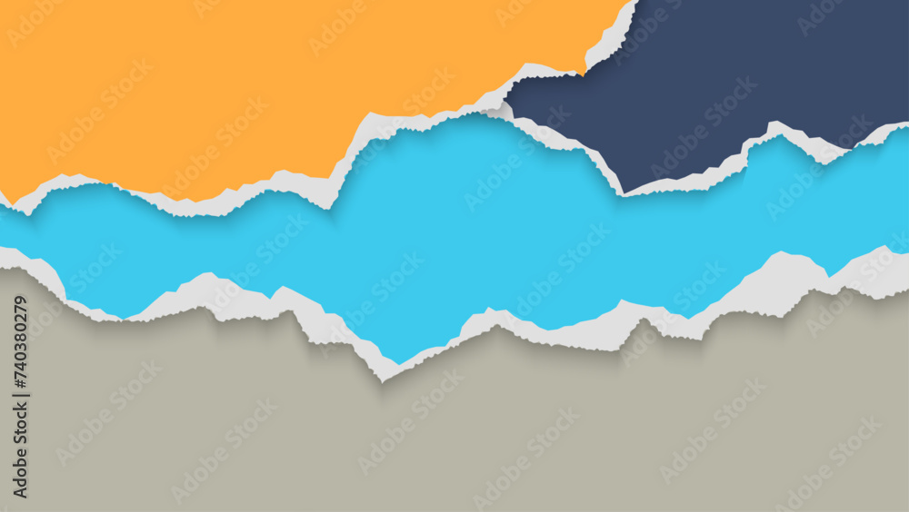 Fototapeta premium Colorful Abstract Paper Ripped Frame Template Design